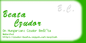 beata czudor business card